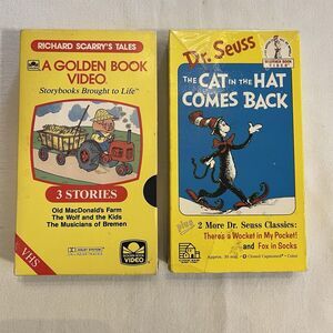 Richard Scarry’s Tales Old Macdonald And Dr Suess Cat In The Hat VHS videotapes